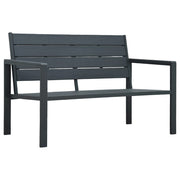 Vrtna klupa 120 cm HDPE siva s izgledom drva