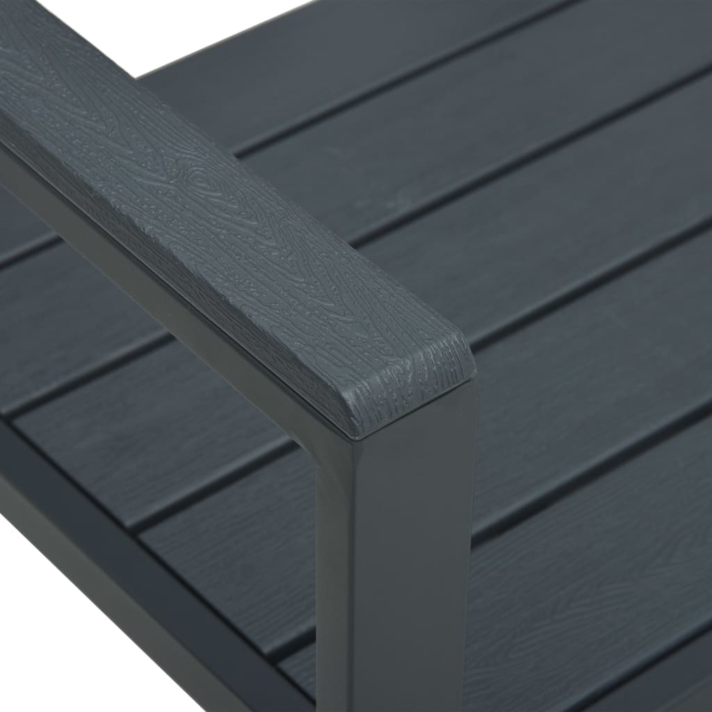 Vrtna klupa 120 cm HDPE siva s izgledom drva