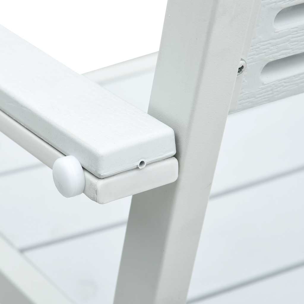 Vrtne stolice 4 kom bijele HDPE s izgledom drva