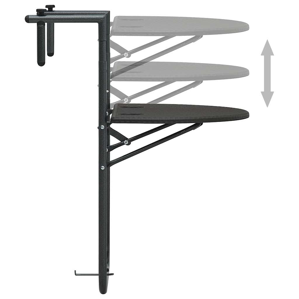 Viseći balkonski stol smeđi 60 x 64 x 83,5 cm plastični