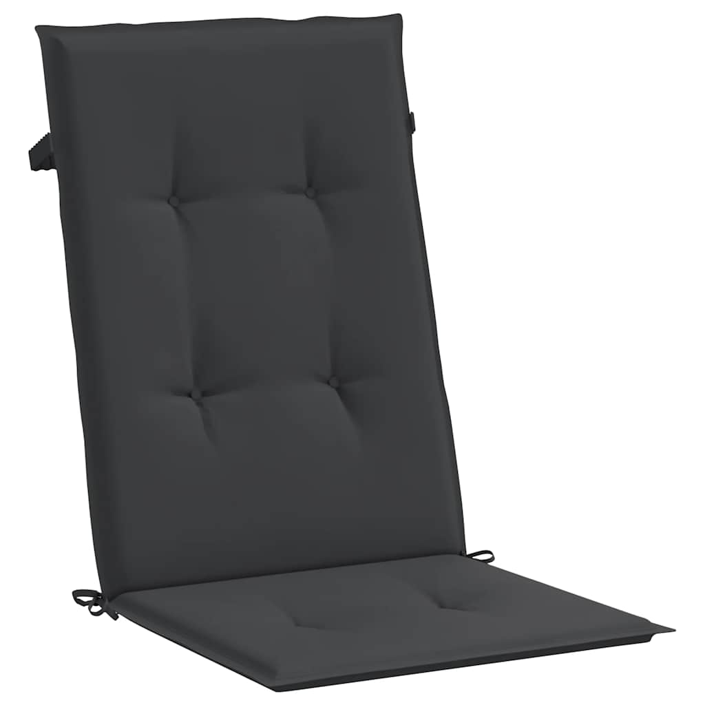 Jastuci za vrtne stolice 2 kom crni 120 x 50 x 3 cm od tkanine
