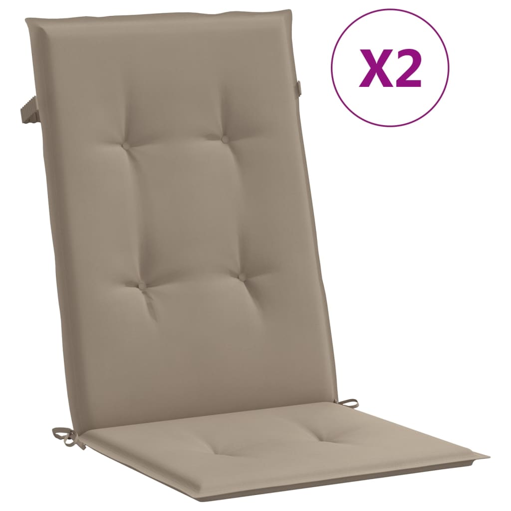 Jastuci za vrtne stolice 2 kom smeđesivi 120x50x3 cm od tkanine