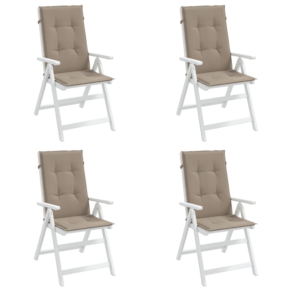 Jastuci za vrtne stolice 4 kom smeđesivi 120x50x3 cm od tkanine