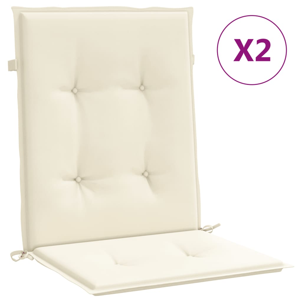 Jastuci za vrtne stolice 2 kom krem 100 x 50 x 3 cm od tkanine