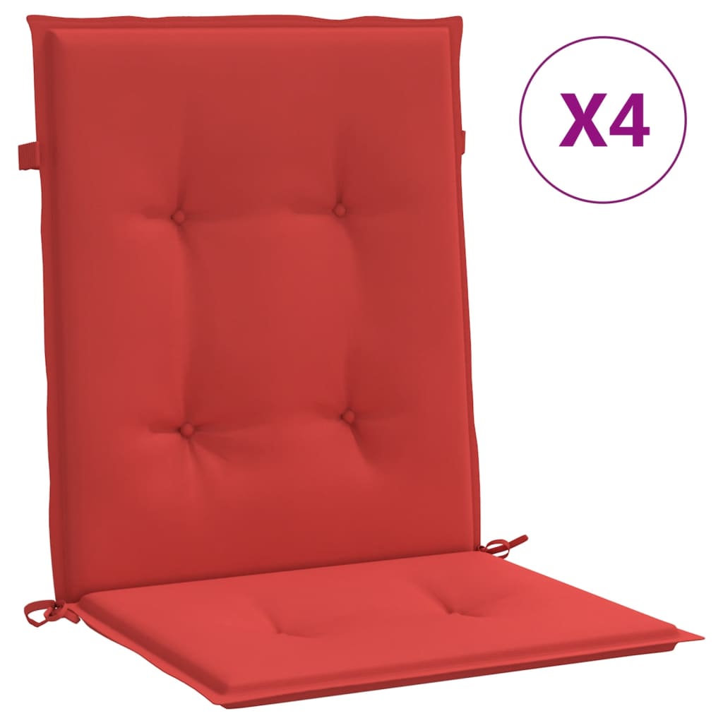 Jastuci za vrtne stolice 4 kom crveni 100x50x3 cm od tkanine