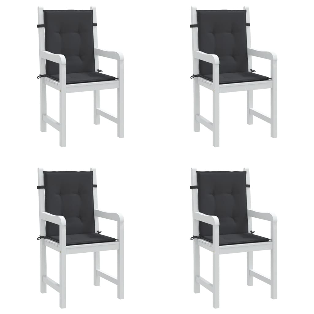 Jastuci za vrtne stolice 4 kom crni 100 x 50 x 3 cm od tkanine