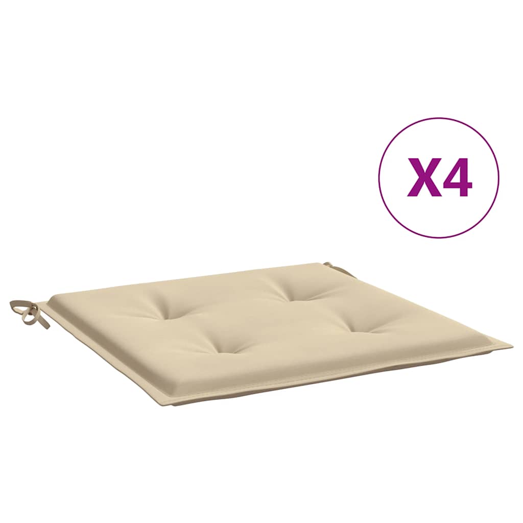 Jastuci za vrtne stolice 4 kom bež 40x40x4 cm od tkanine