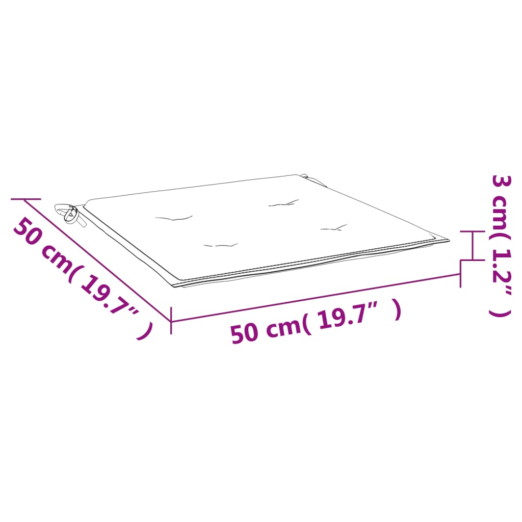 Jastuci za vrtne stolice 2 kom sivi 50 x 50 x 4 cm od tkanine