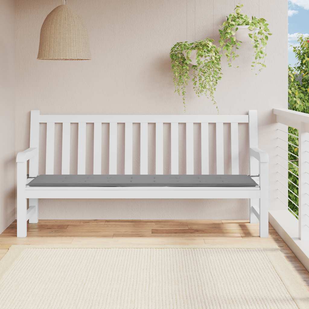 Jastuk za vrtnu klupu sivi 200x50x4 cm od tkanine Oxford