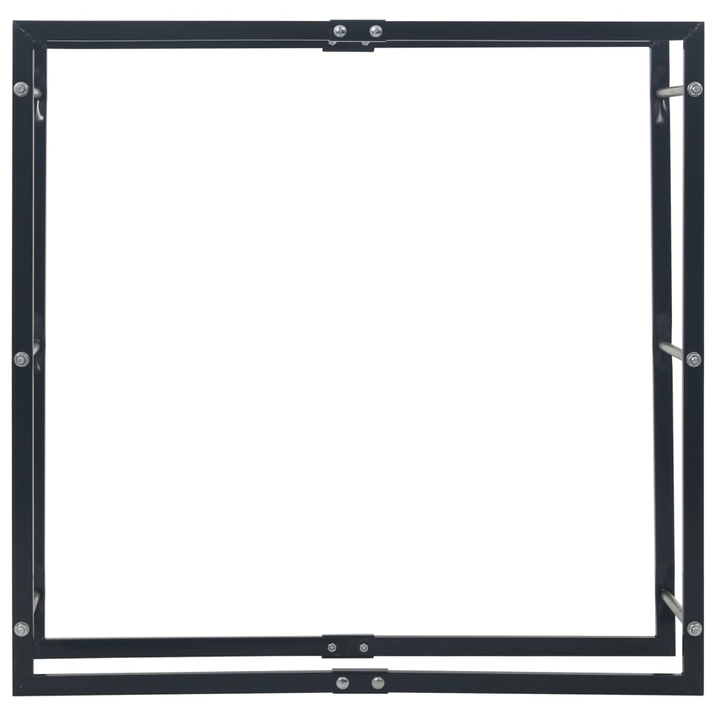 Stalak za drva za ogrjev crni 100 x 25 x 100 cm čelični
