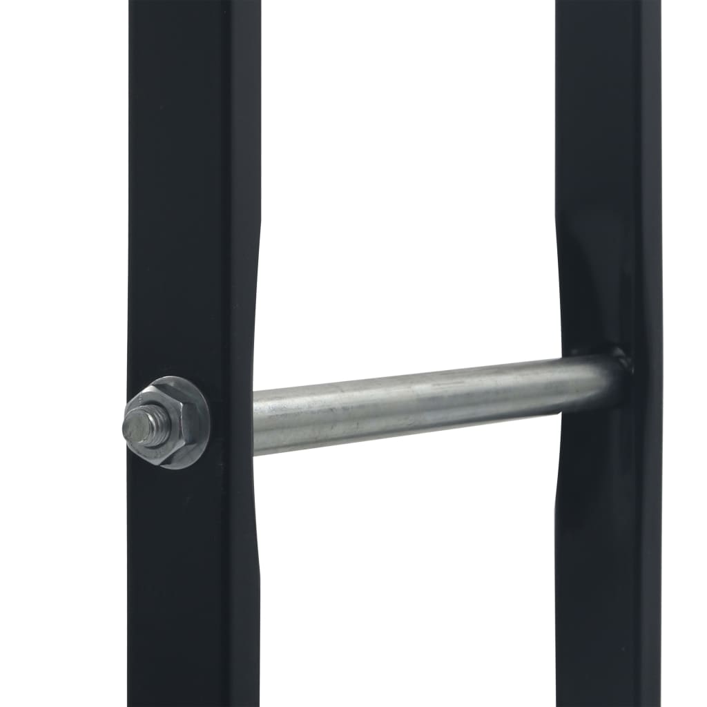 Stalak za drva za ogrjev crni 100 x 25 x 100 cm čelični
