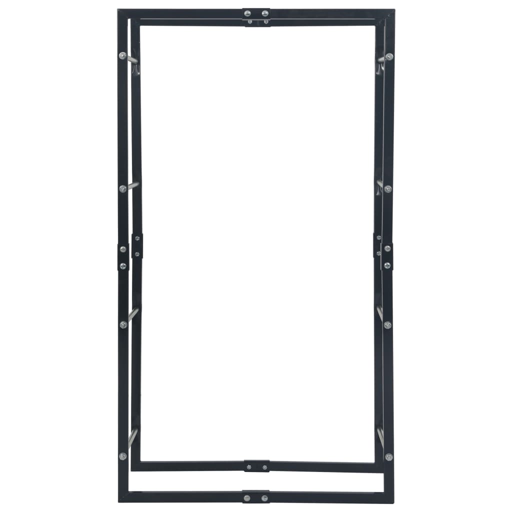 Stalak za drva za ogrjev crni 80 x 25 x 150 cm čelični
