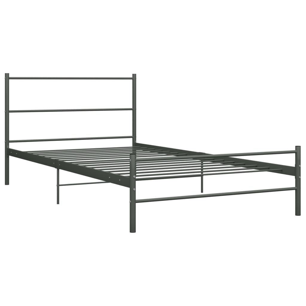 Okvir za krevet sivi metalni 100 x 200 cm