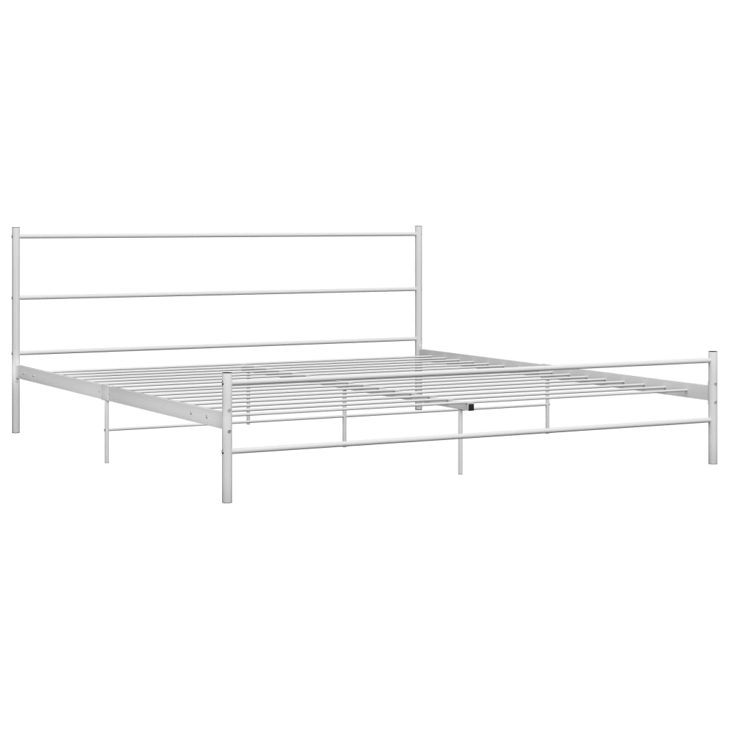 Okvir za krevet bijeli metalni 200 x 200 cm