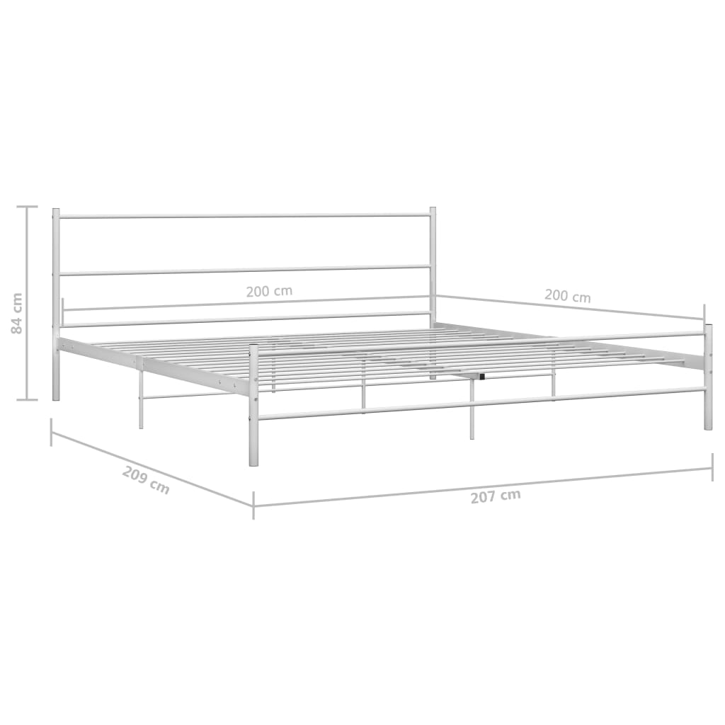 Okvir za krevet bijeli metalni 200 x 200 cm