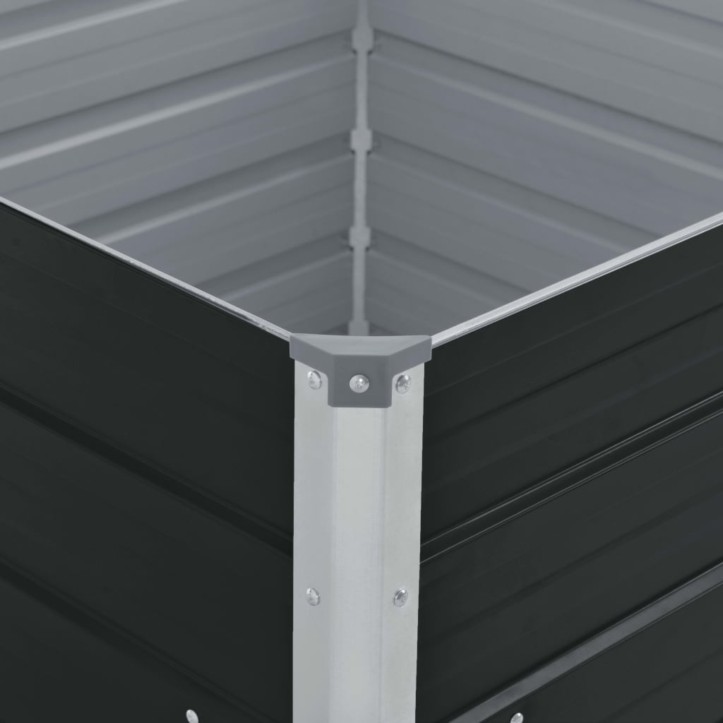 Povišena vrtna gredica 100 x 100 x 45 cm pocinčani čelik smeđa