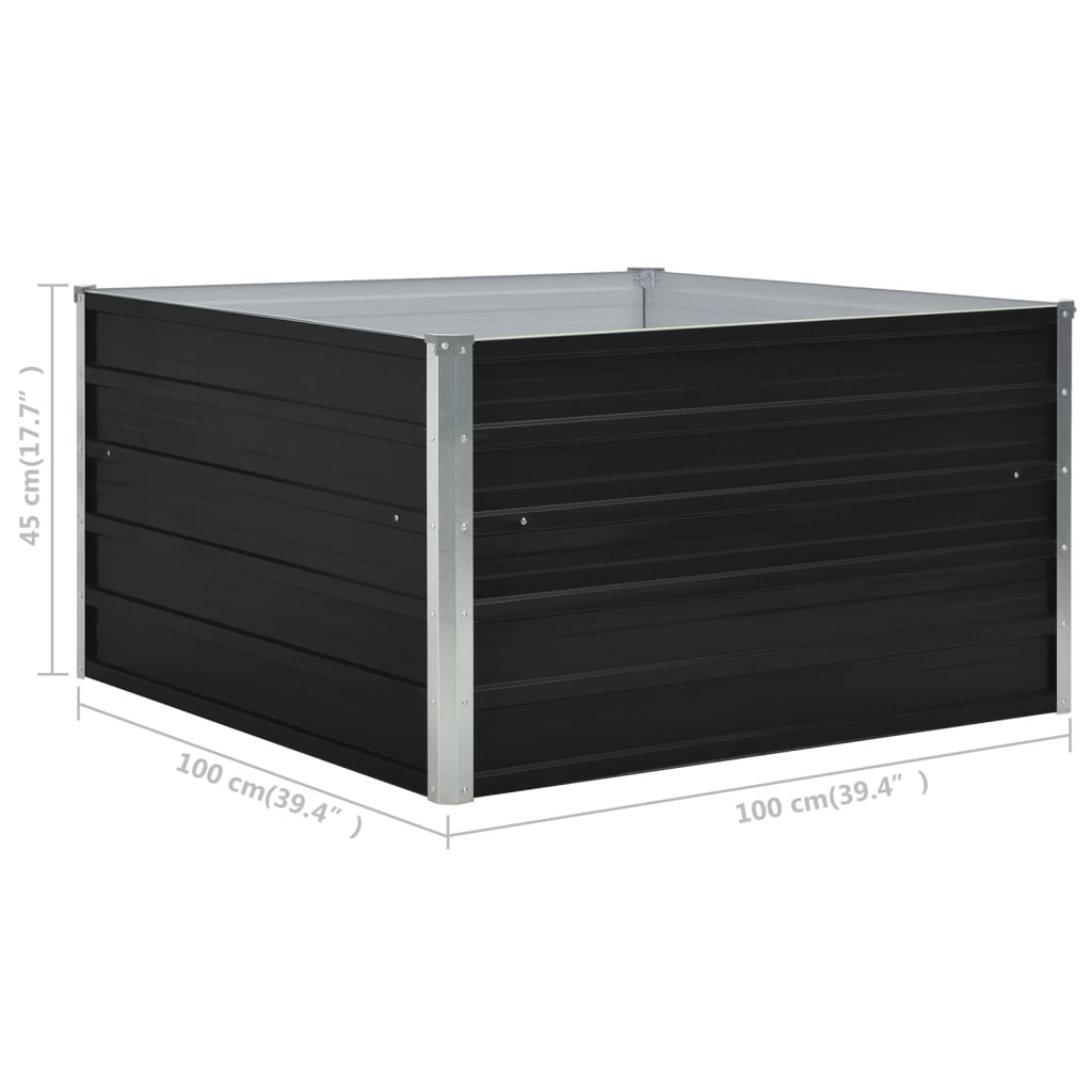 Povišena vrtna gredica 100x100x45 cm pocinčani čelik antracit
