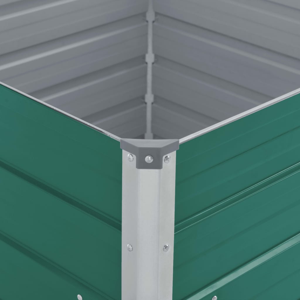 Povišena vrtna gredica 100 x 100 x 45 cm pocinčani čelik zelena