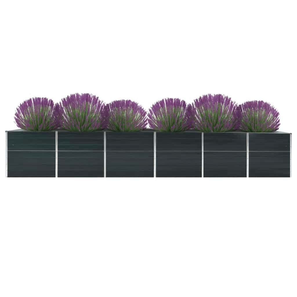 Povišena vrtna gredica pocinčani čelik 480x80x77 cm antracit