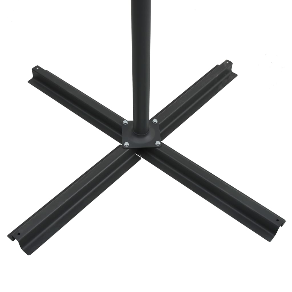 Konzolni vrtni suncobran s čeličnim stupom LED 250x250cm azurni