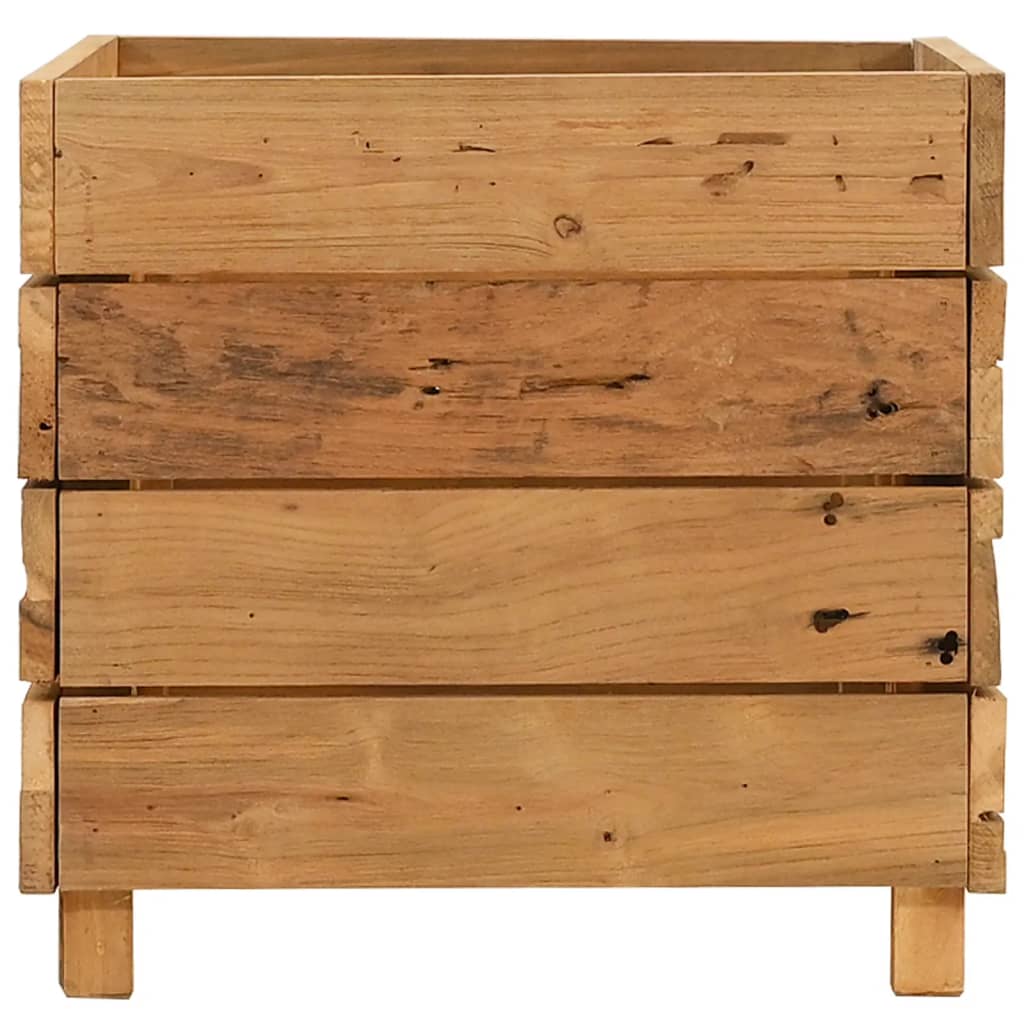 Povišena gredica 50 x 40 x 38 cm reciklirana tikovina i čelik