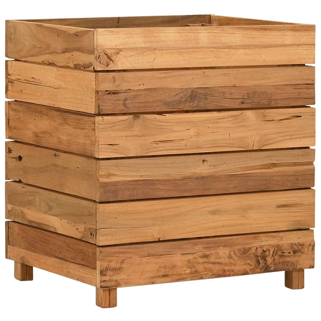 Povišena gredica 50 x 40 x 55 cm reciklirana tikovina i čelik