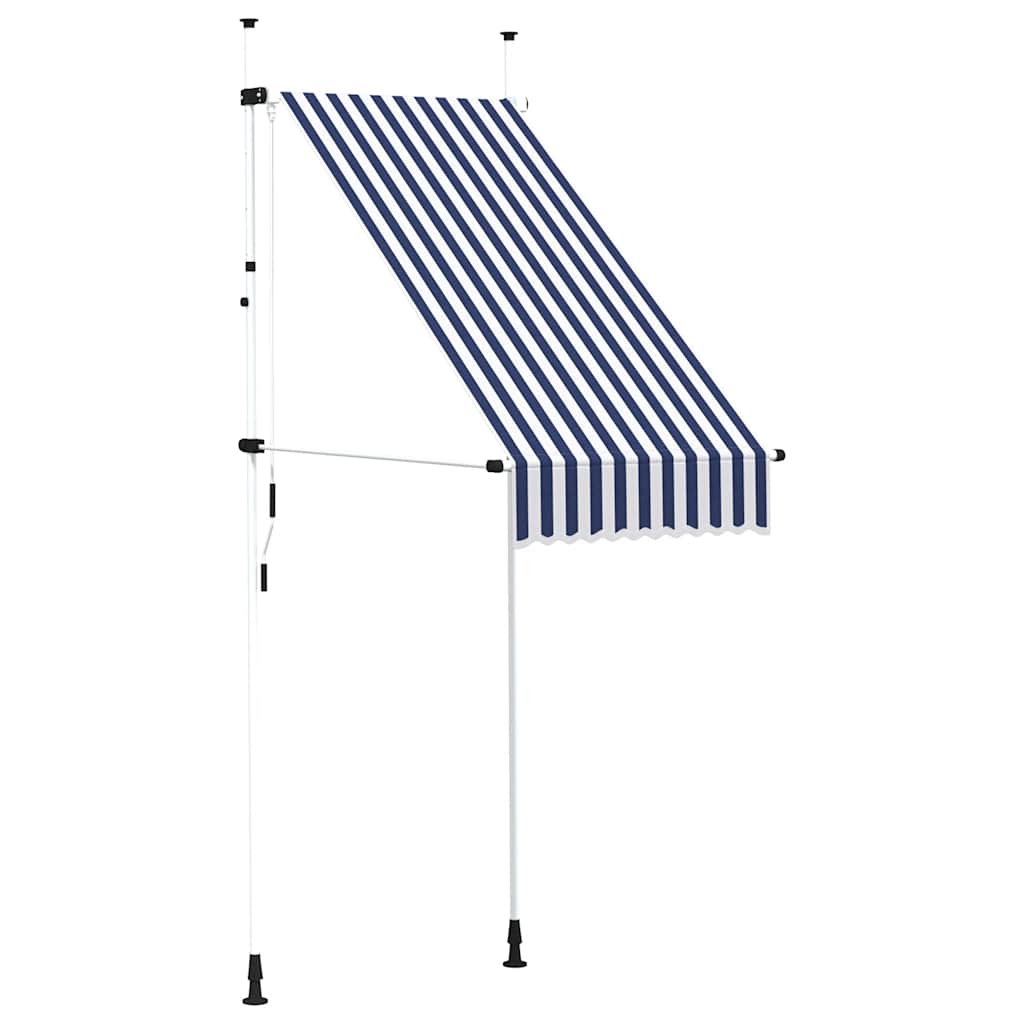 Tenda na ručno uvlačenje 100 cm plavo-bijela prugasta