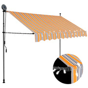 Tenda na ručno uvlačenje s LED svjetlima 250 cm žuto-plava