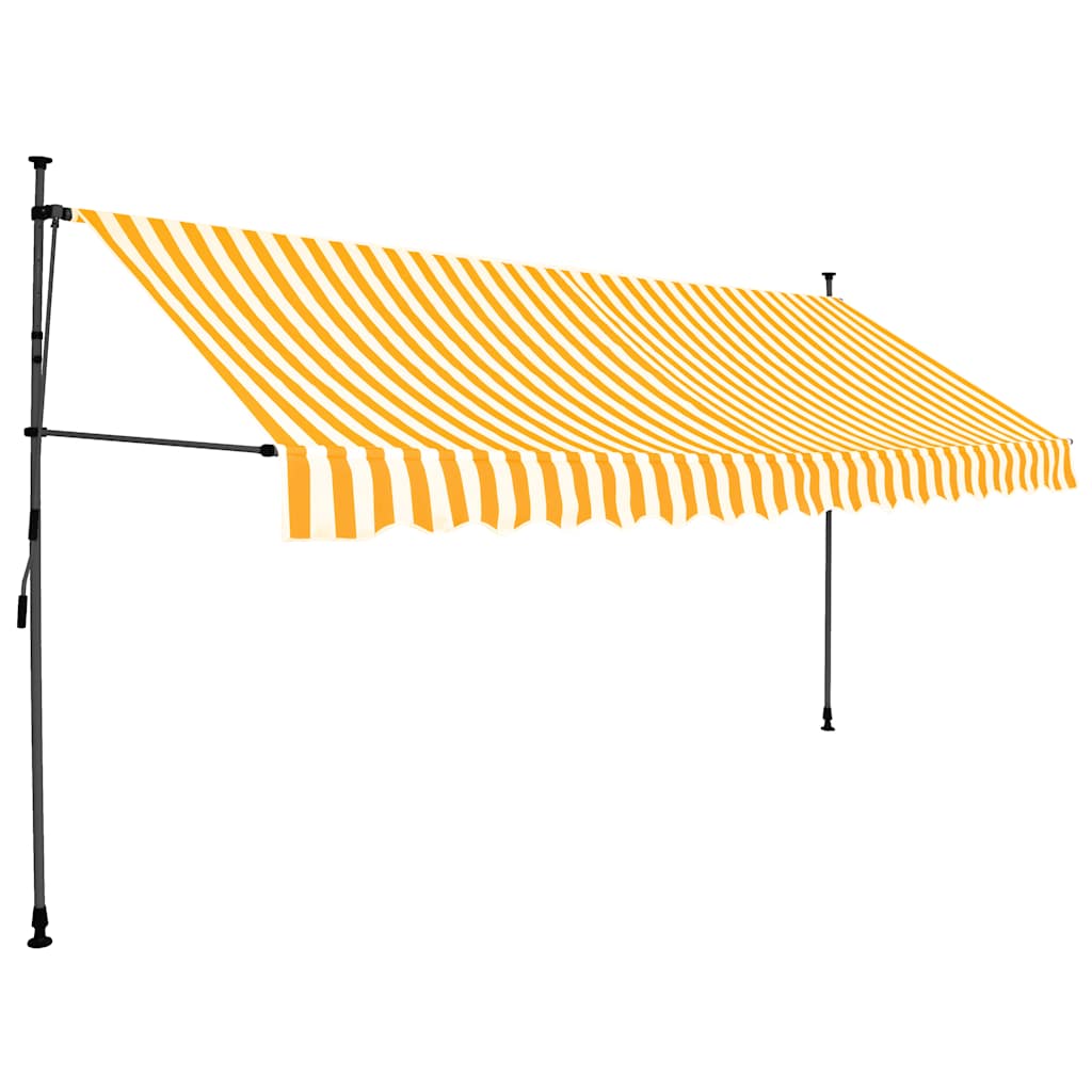 Tenda na ručno uvlačenje LED 400 cm bijelo-narančasta