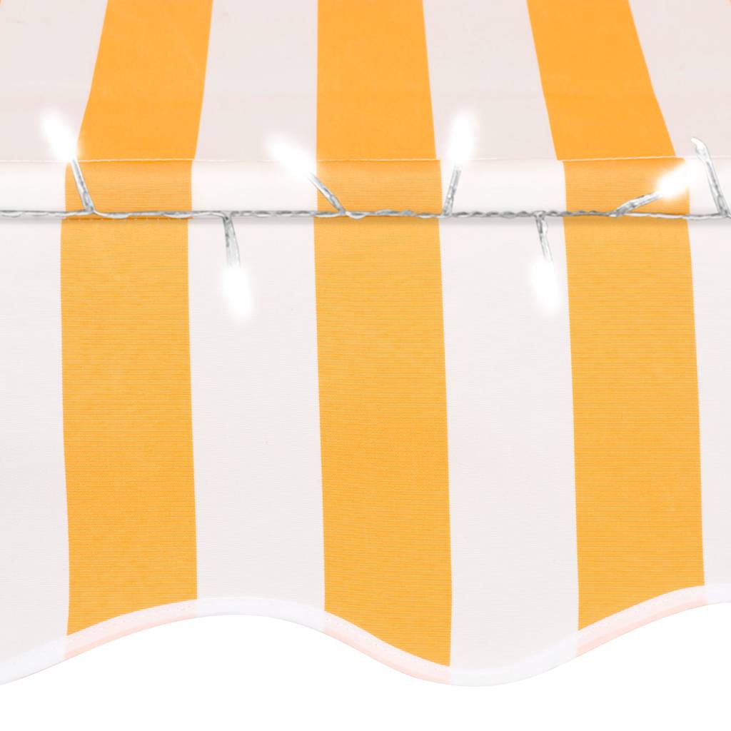 Tenda na ručno uvlačenje LED 400 cm bijelo-narančasta