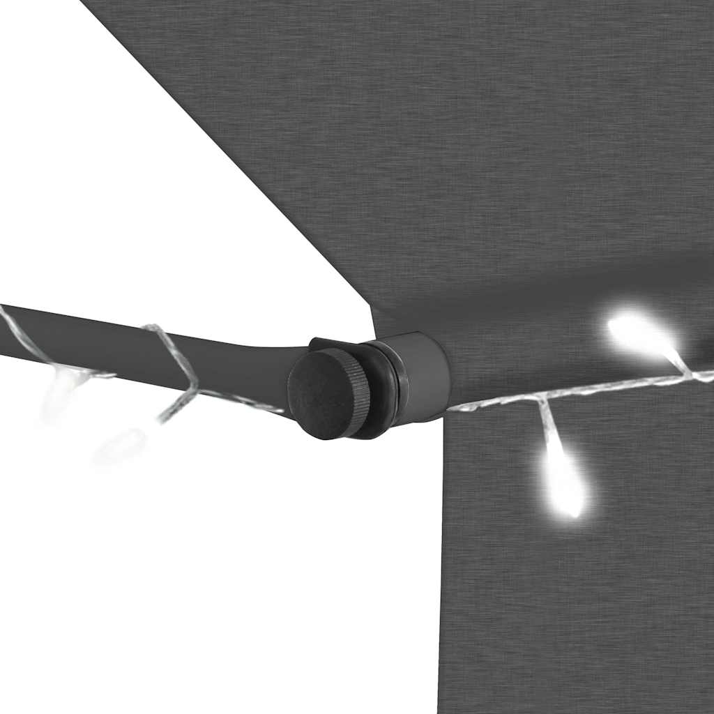Tenda na ručno uvlačenje s LED svjetlima 150 cm antracit