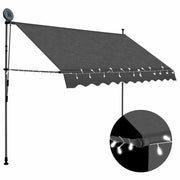 Tenda na ručno uvlačenje s LED svjetlima 250 cm antracit