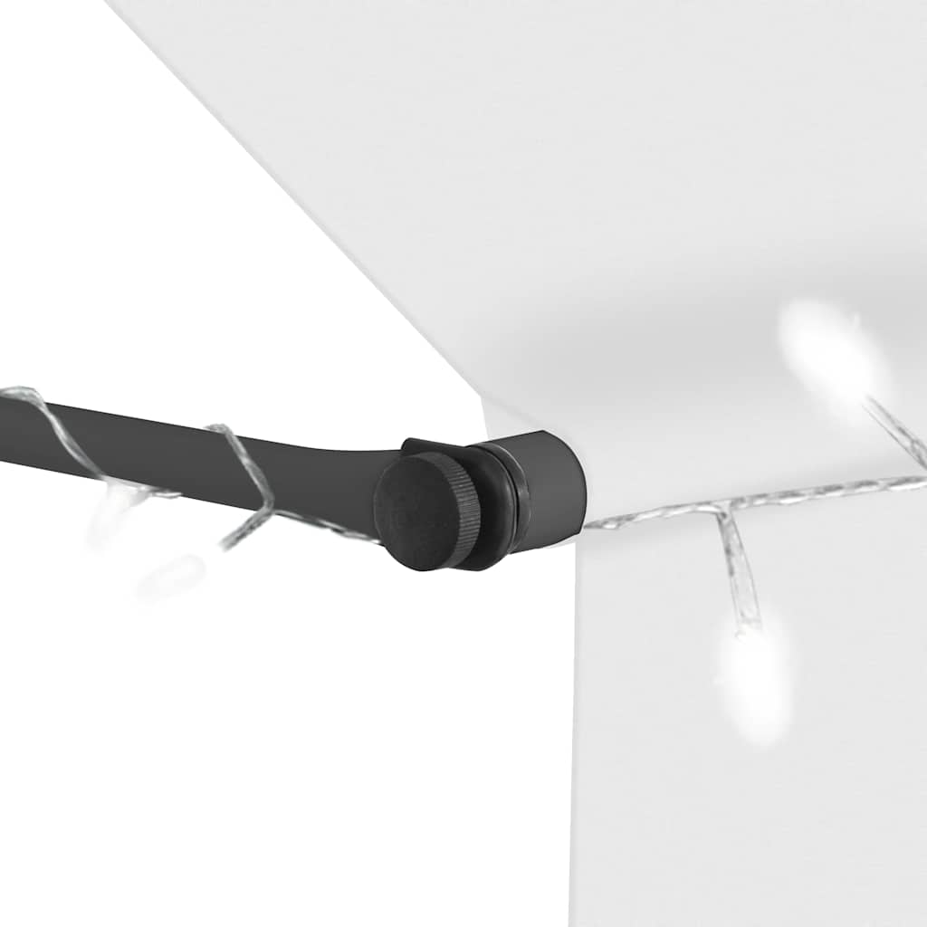 Tenda na ručno uvlačenje s LED svjetlima 200 cm krem