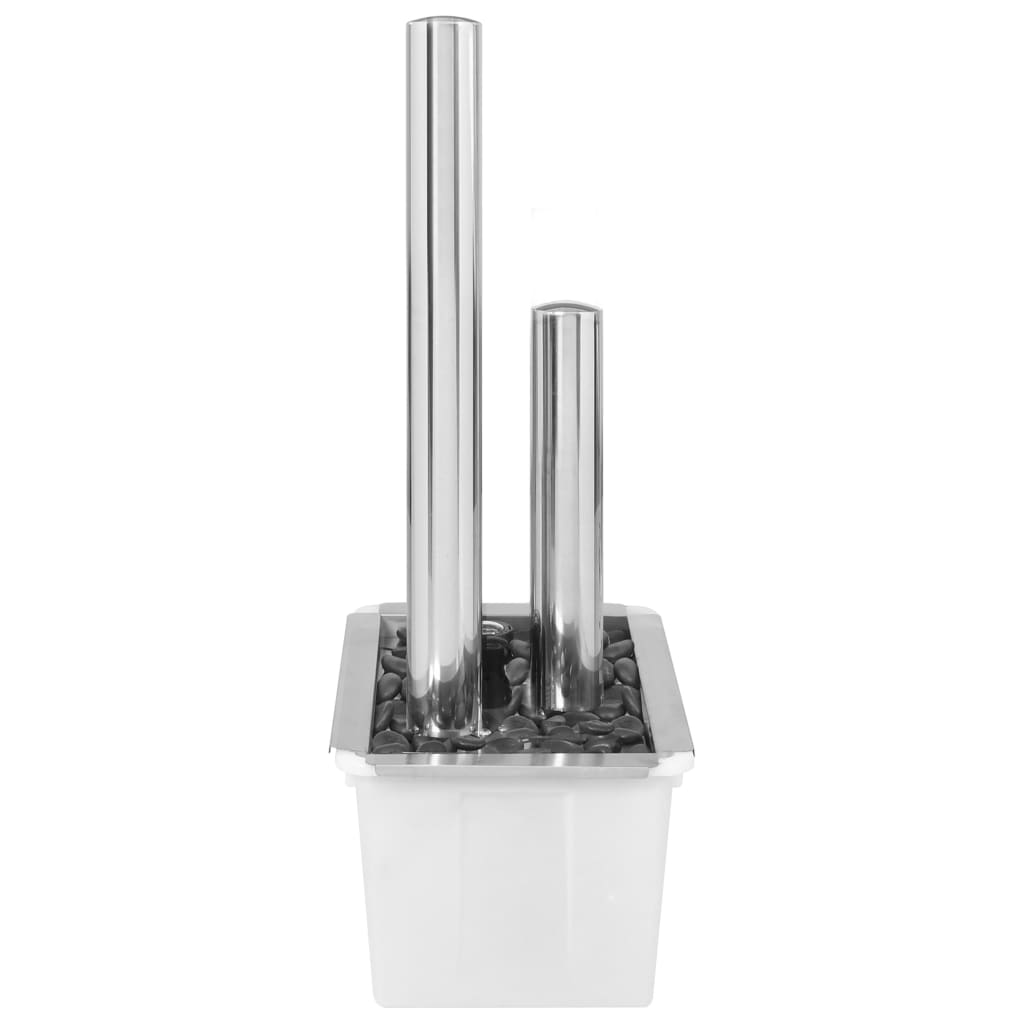 Vrtna fontana srebrna 48 x 34 x 88 cm od nehrđajućeg čelika