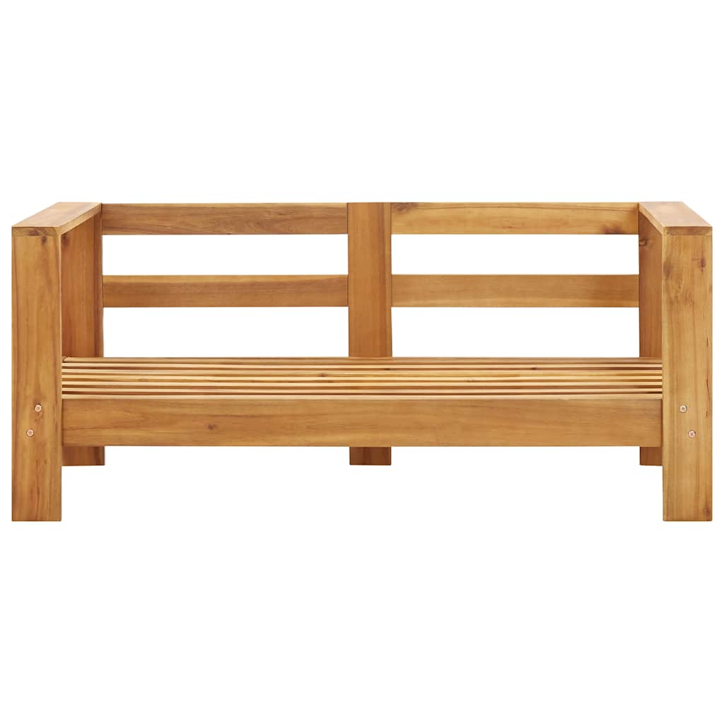 Vrtna sofa s jastukom 140 cm masivno bagremovo drvo krem bijela