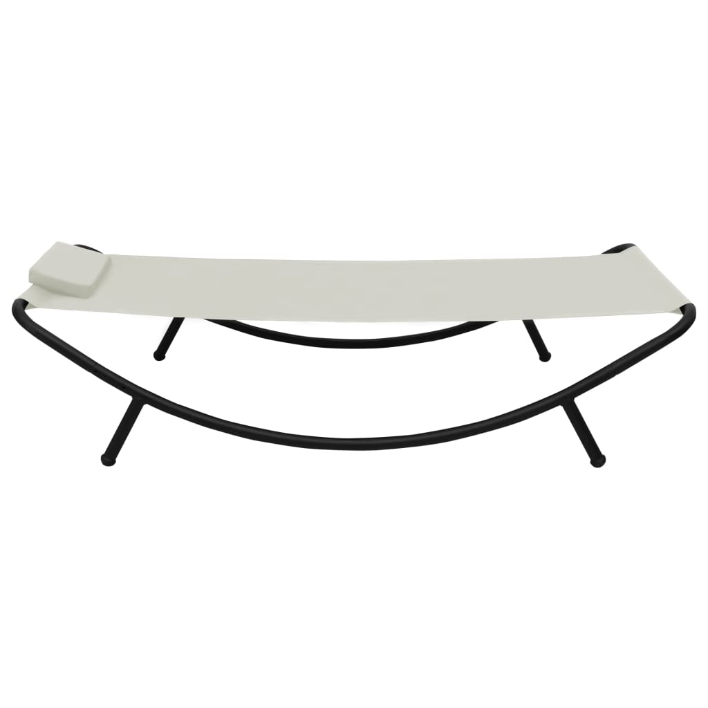 Vrtni ležaj krem 200 x 90 cm čelični