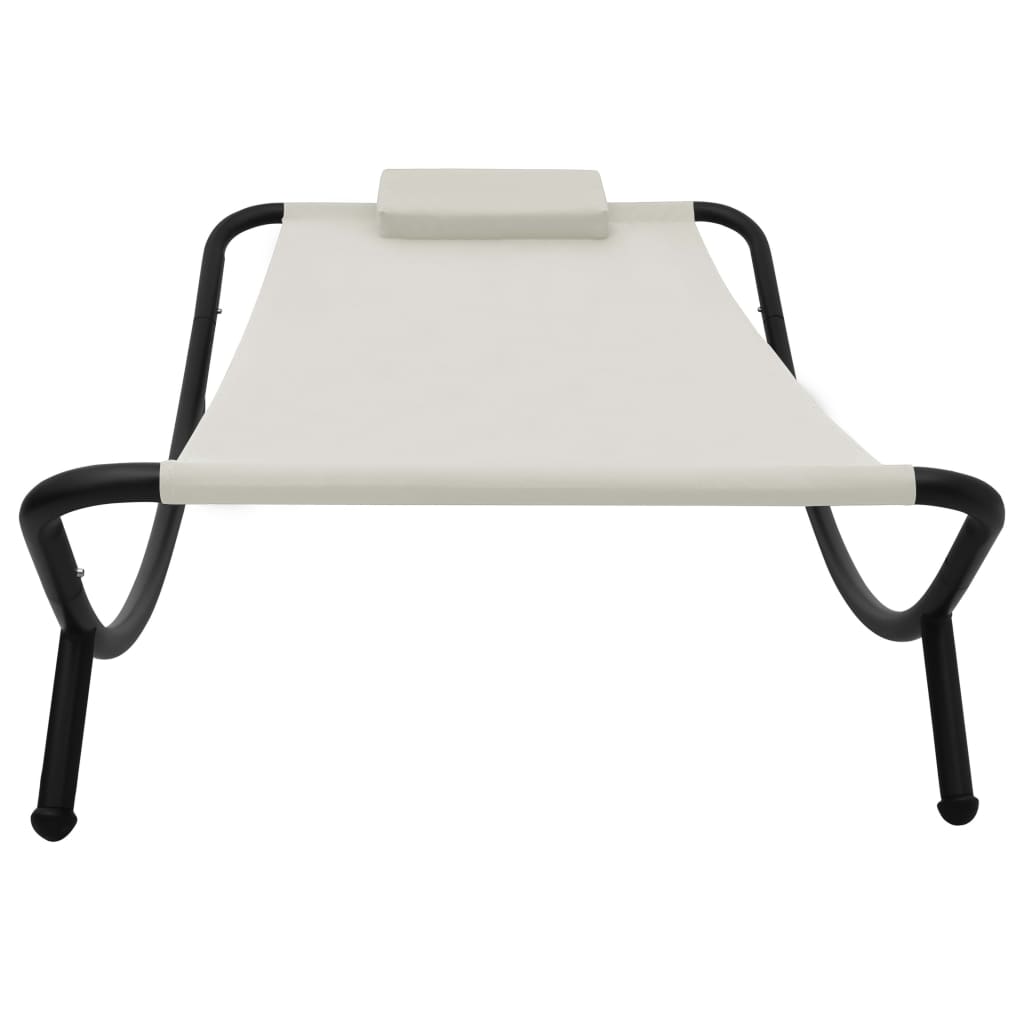 Vrtni ležaj krem 200 x 90 cm čelični