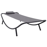 Vrtni ležaj sivi 200 x 90 cm čelični