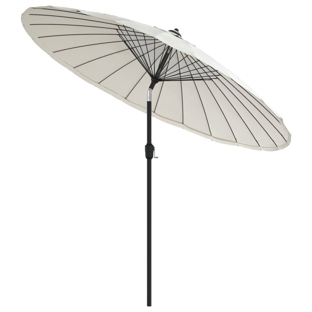 Vanjski suncobran s aluminijskim stupom 270 cm pješčano bijeli