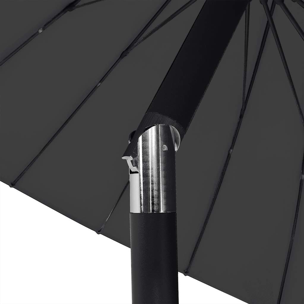 Vanjski suncobran s aluminijskim stupom 270 cm crni