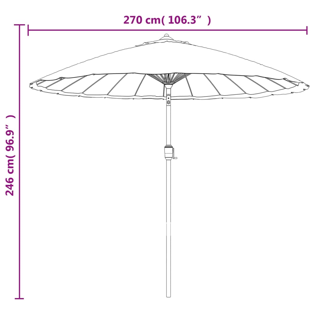 Vanjski suncobran s aluminijskim stupom 270 cm azurnoplavi