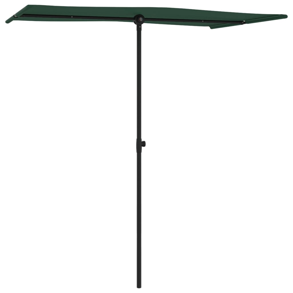 Vrtni suncobran s aluminijskim stupom 180 x 110 cm zeleni