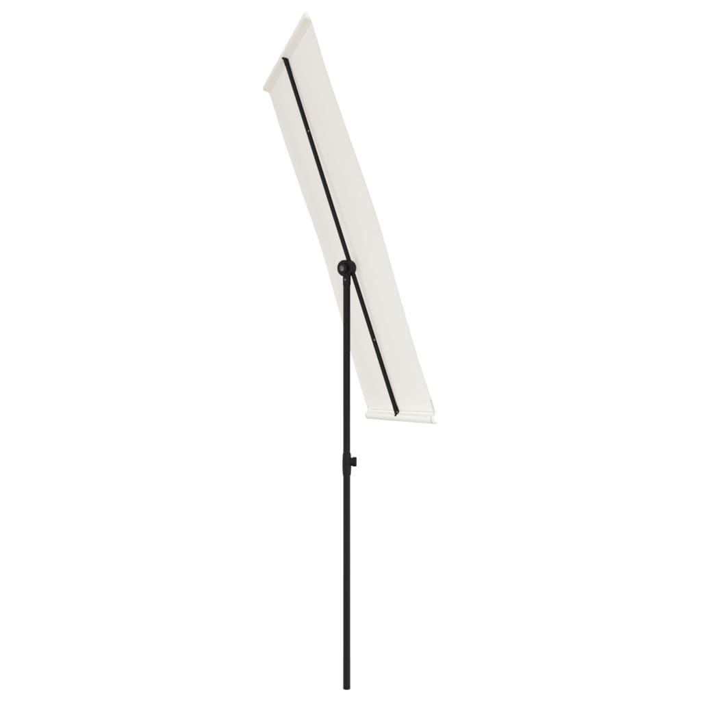 Vrtni suncobran s aluminijskim stupom 180x110 cm pijesak bijeli