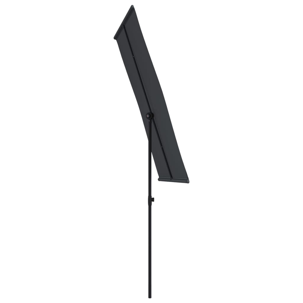 Vrtni suncobran s aluminijskim stupom 180 x 110 cm crni