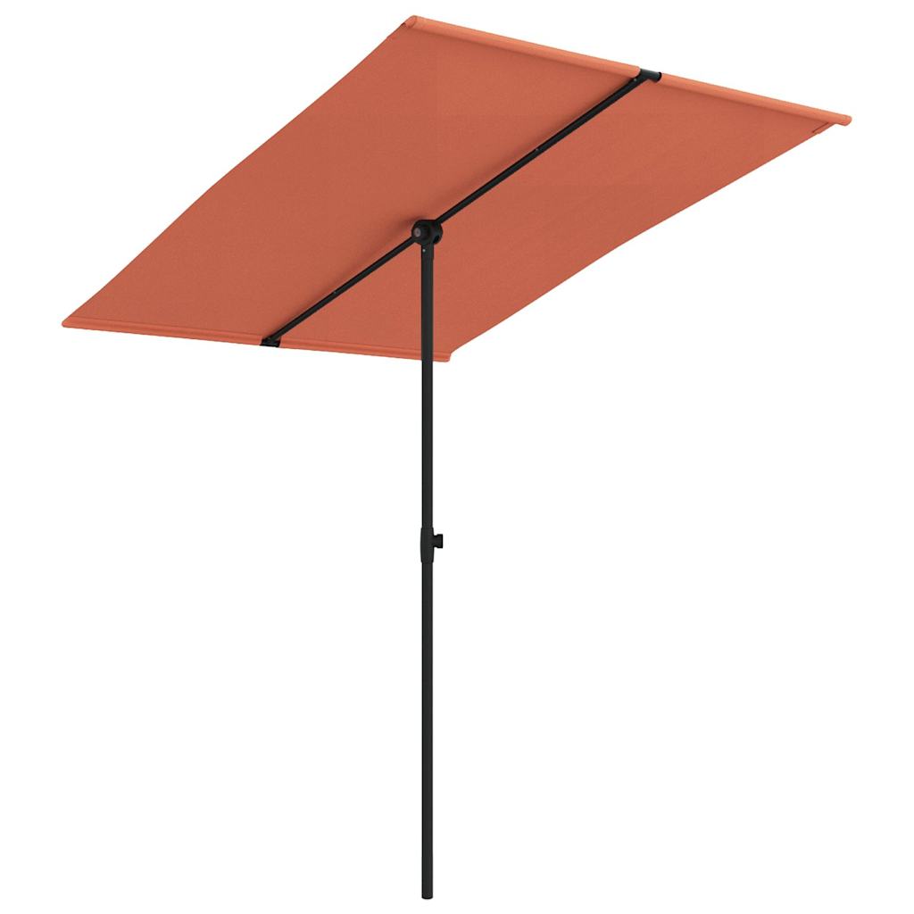 Vrtni suncobran s aluminijskim stupom 2 x 1,5 m terakota
