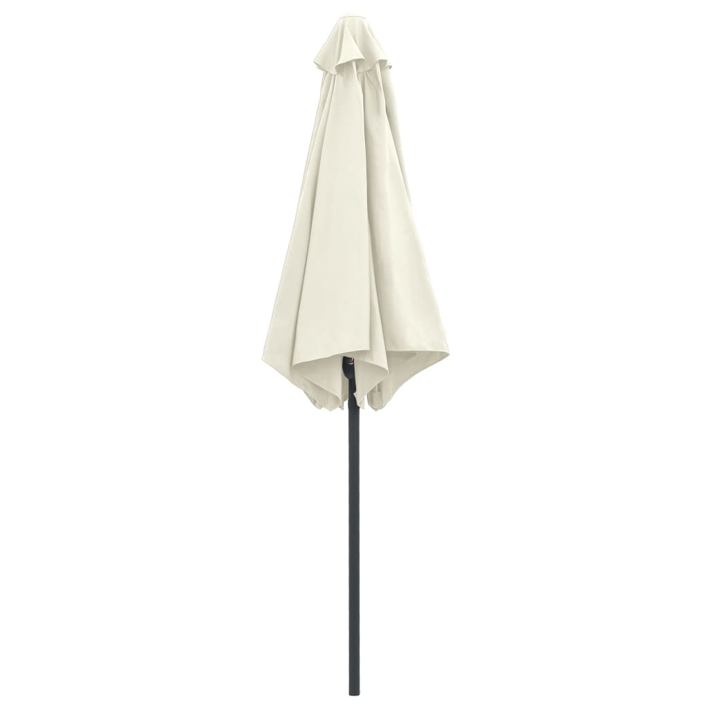Vrtni suncobran s aluminijskim stupom 270x246 cm pijesak bijeli