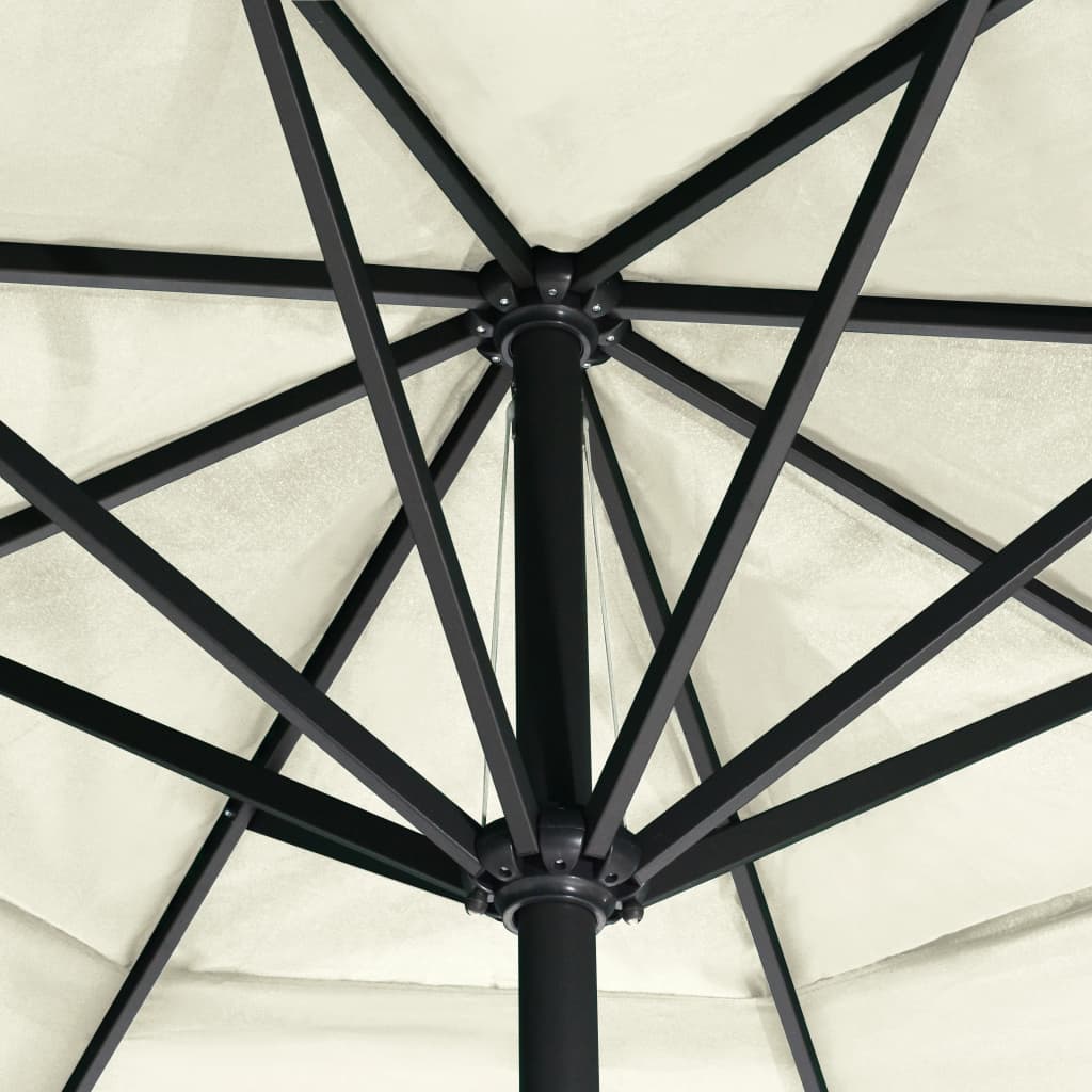 Vrtni suncobran s aluminijskim stupom 600 cm pješčano bijeli