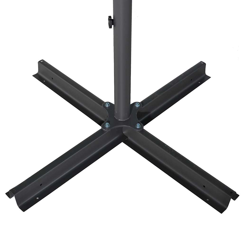 Vrtni suncobran s aluminijskim stupom 600 cm crni