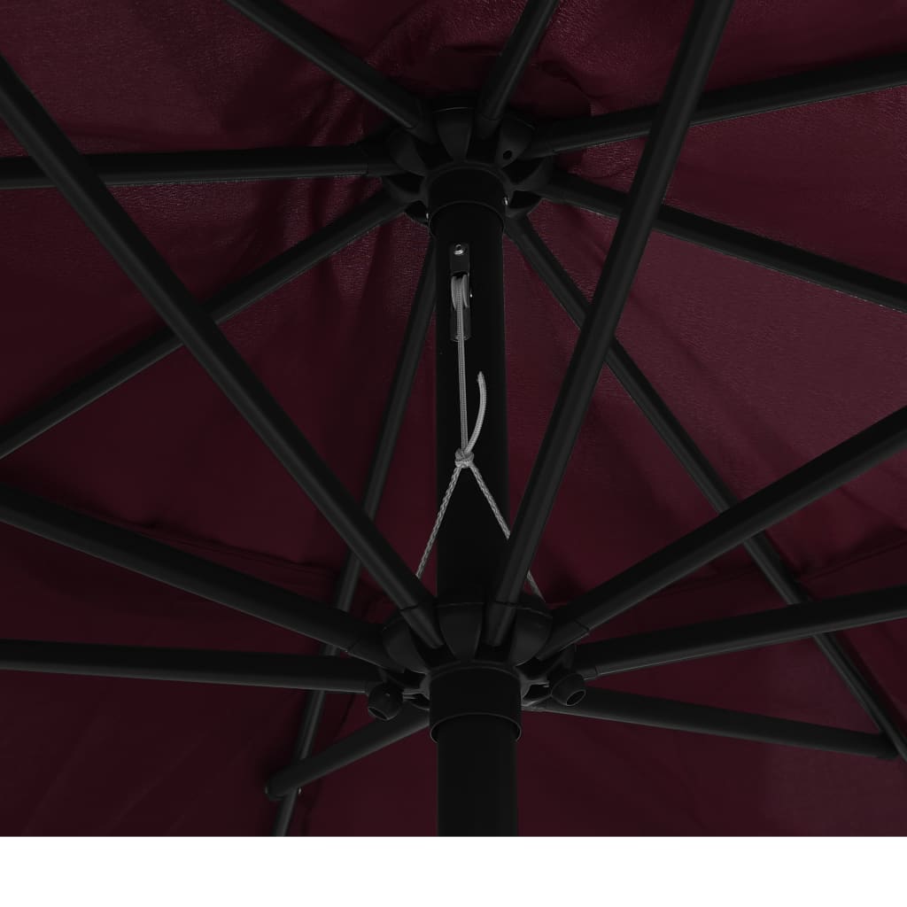 Vrtni suncobran s metalnim stupom 390 cm bordo