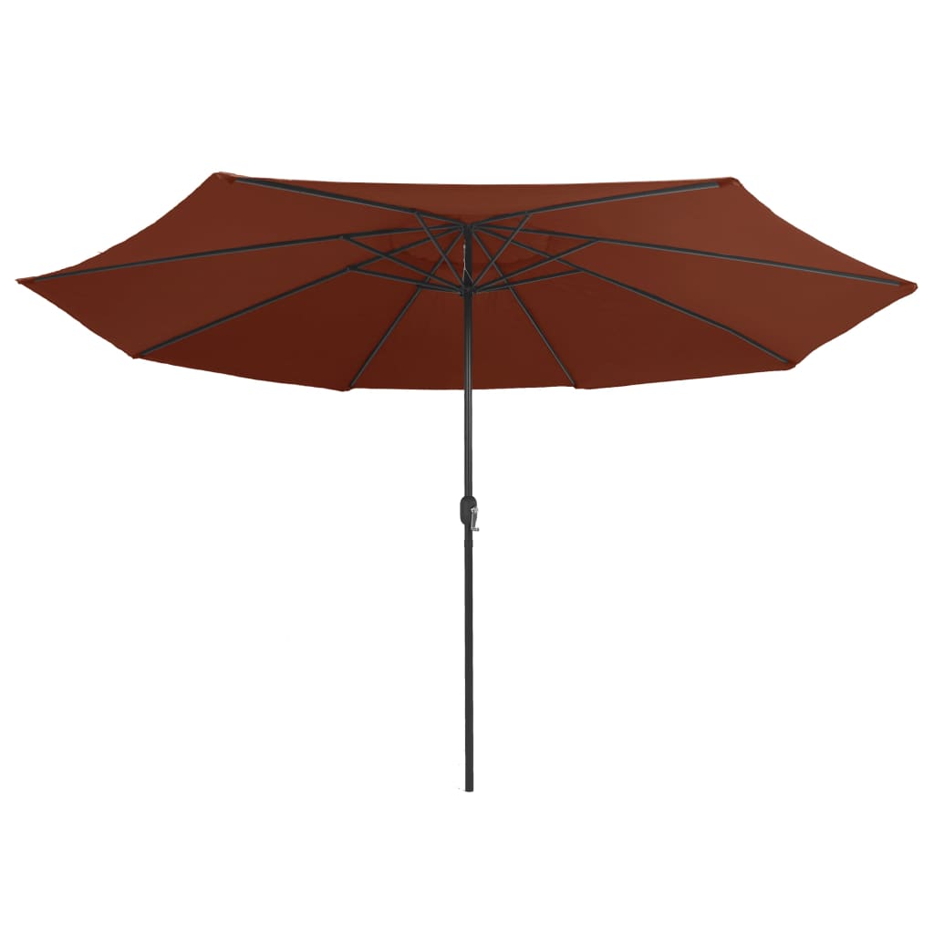 Vrtni suncobran s metalnim stupom 390 cm terakota